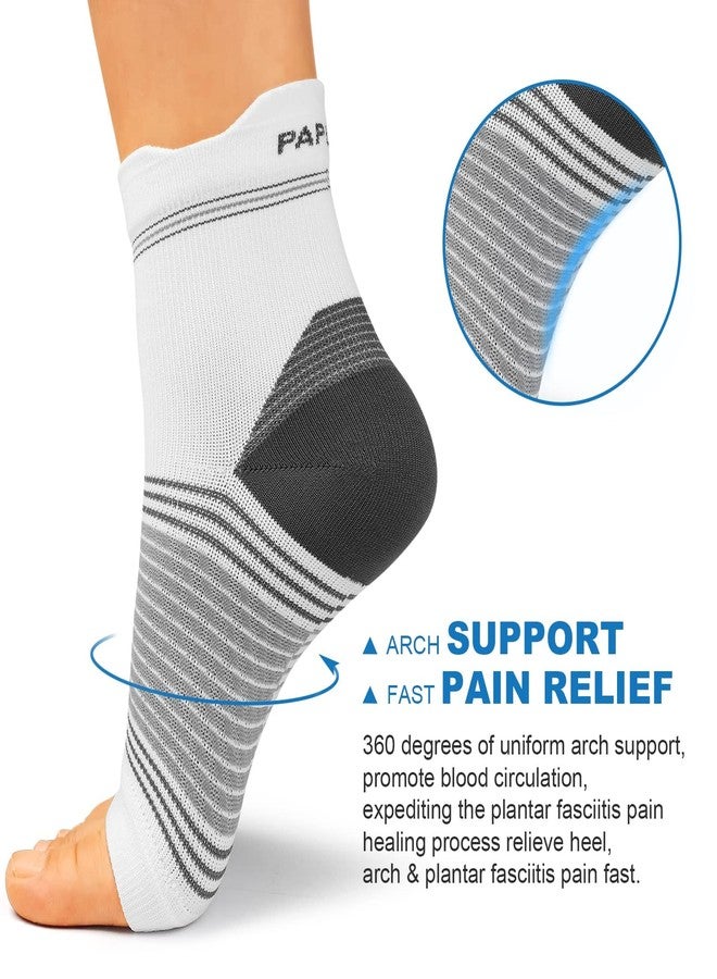 PAPLUS Plantar Fasciitis Sock (6 Pairs) for Men and Women, Compression Foot Sleeves with Arch and Ankle Support (White, Small) - Image 2